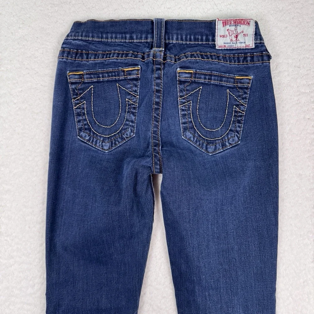 True Religion‎ Jeans Women 29 Casey Skinny Stretch Dark Wash USA Made Blue Denim